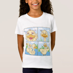 Komische Enten-Beziehungs-Cartoon-Design T-Shirt