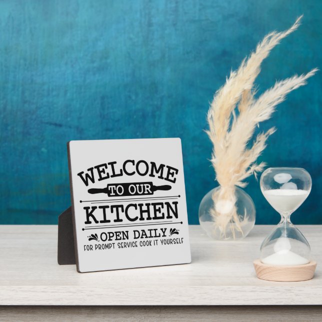 Komische Küche willkommen Kochen Sie selbst Wortar Fotoplatte (InSitu)