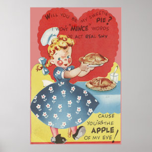 Komische Lustige Mincemeat Apfelkuchen Bedienung V Poster