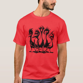 Komische Lustige Vogelgruppe Junge T-Shirt