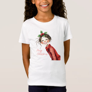 Komische Weihnachtsgirl Frohe Weihnachten T-Shirt