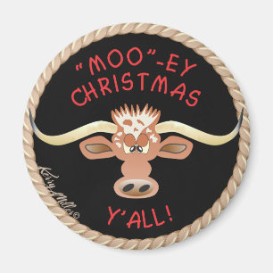 Komischer Longhorn-Steer Magnet