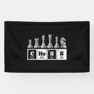 Komischer Schachspieler Geek periodische Systemche Banner