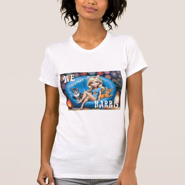 Komischer Spaß Kamala Cat Ladys 2024 T-Shirt (Vorderseite)