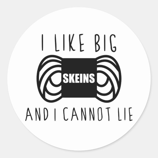 komischer Strick Spaß Strickgarn sperrig Runder Aufkleber (Vorderseite)