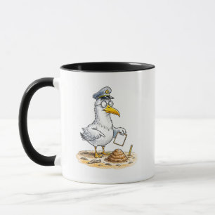 Komischer Vogelwurm Inspektor Tasse