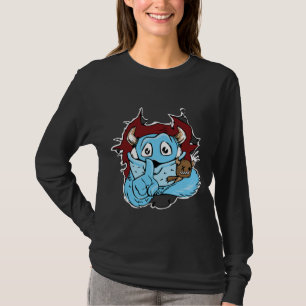 Komisches aber lustiges schwarzes und blaues Monst T-Shirt