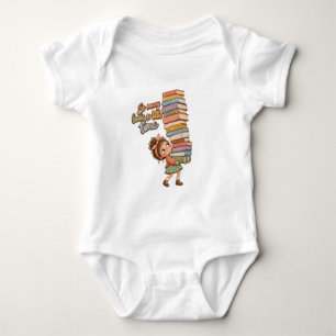 Komisches Buchliebhaber-Mädchen Clipart, Süßes Mäd Baby Strampler