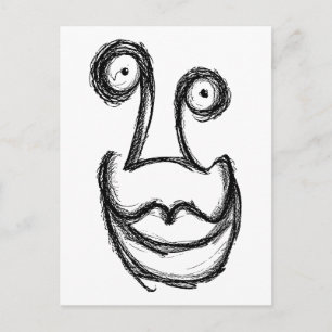 Komisches düsteres albernes Gesicht Postkarte