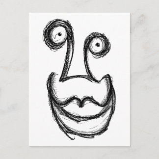Komisches düsteres albernes Gesicht Postkarte