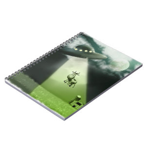 Komisches UFO-Kuh-Abduktions-Notizbuch Notizblock