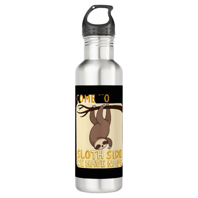 Komm auf die Faultier-Seite T-Shirt - Lustiger Fau Edelstahlflasche (Vorderseite)