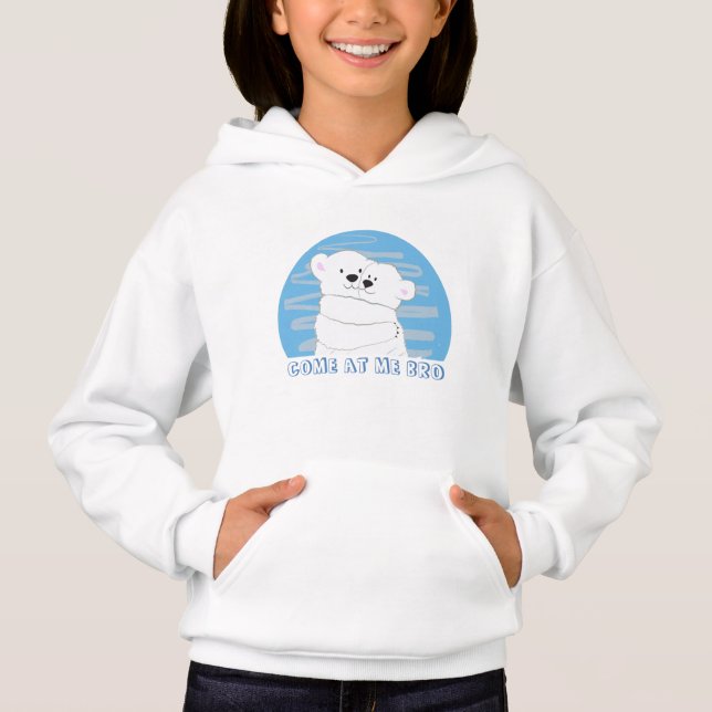 Komm auf Me Bro , Niedlicher Cartoon Polarbären um Hoodie (Vorderseite)