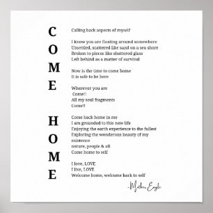 Komm heim, Seele Inspirierendes Gedicht Wandkunst Poster