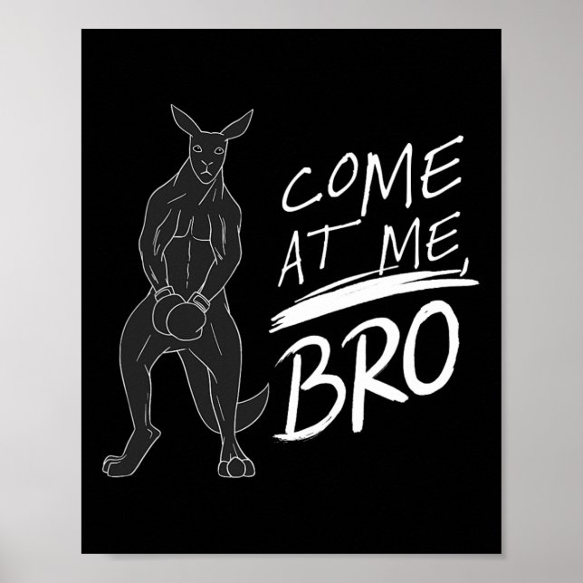 Komm her, Bruder Lustiger Kangaroo-Boxer-Boxgesche Poster (Vorne)