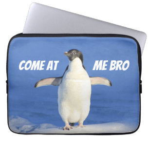 Komm her, Bruder, lustiges Meme-Pinguin Laptopschutzhülle