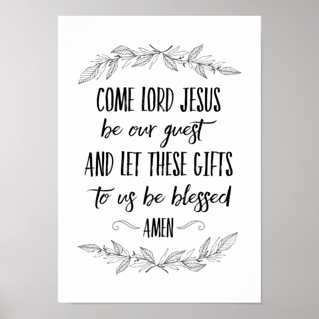 Komm Herr Jesus sein unser Gast Gebet Mauer Kunst Poster (Vorne)
