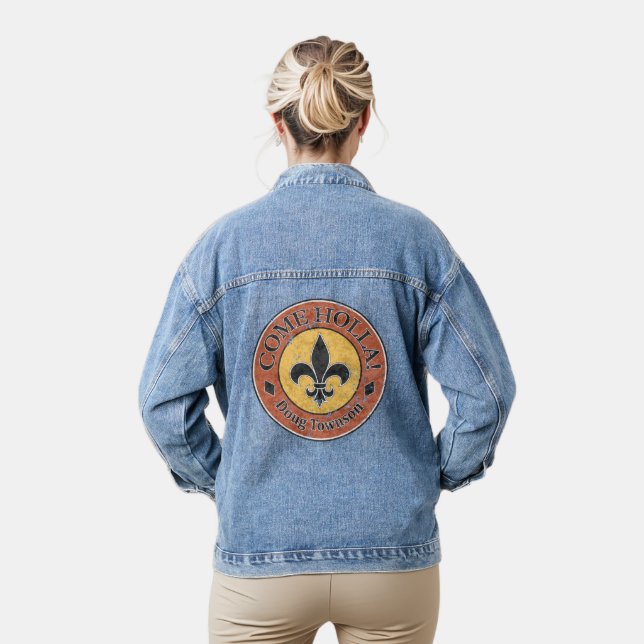 Komm, Holla! Fleur-de-lis-Circle-Logo Jeansjacke (Modell)