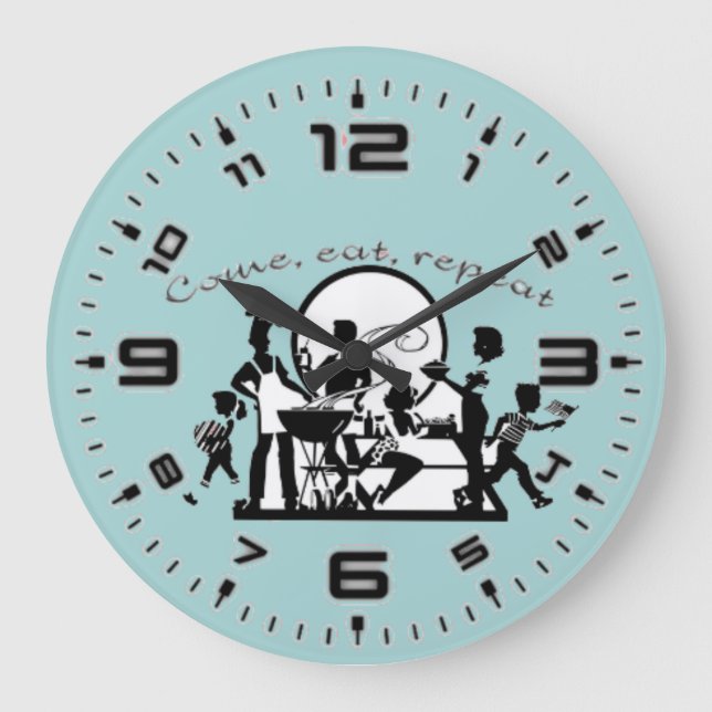Komm, iss, wiederhole große wanduhr (Vorderseite)