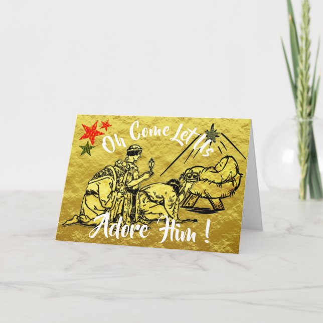 Komm, Lass uns Adore Ihm Baby Jesus Weihnachten (Vorderseite)