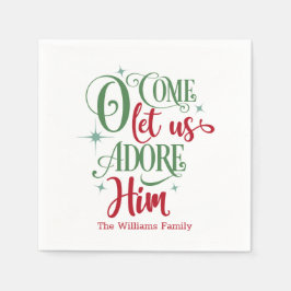 Komm, Lass uns Adore zu Weihnachten Serviette