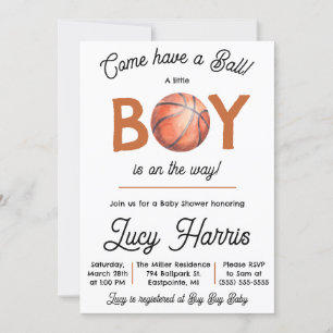 Komm, mach einen Ball! Baby Boy Basketball Babydus Einladung