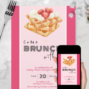 Komm mit mir zum Brunch - Einladung in leuchtendem