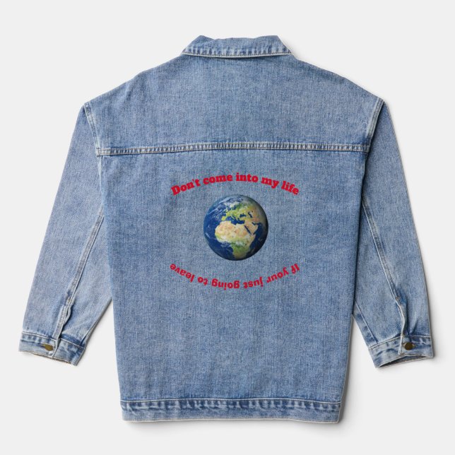 "Komm nicht in mein Leben" Jeansjacke (Rückseite)
