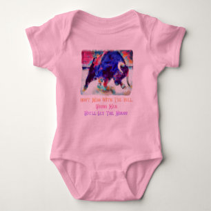 Komm Nicht Mit Dem Bullen Baby Mädchen Rosa Eintei Strampler