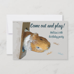 Komm raus und spiel Meerschweinchen-Party-Einladun Einladung
