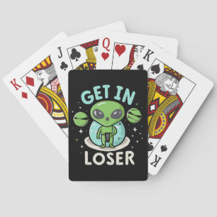 Komm rein Verlierer Alien UFO Lustig Spielkarten