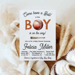 Komm und hab Spaß! Baby Boy Baseball Baby Shower Einladung