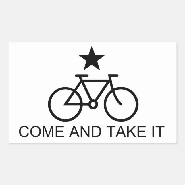 Komm und nimm es mit dem Fahrrad Rechteckiger Aufkleber (Vorderseite)