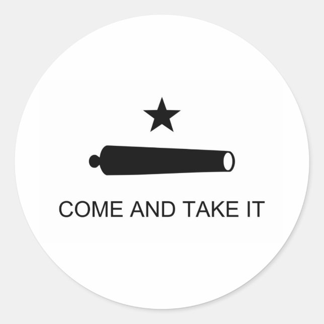 Komm und nimm es mit der Texas-Flagge Runder Aufkleber (Vorderseite)