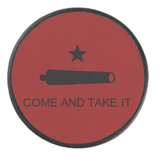 Komm und nimm es! Texas Staat Schlachtflagge Eishockey Puck