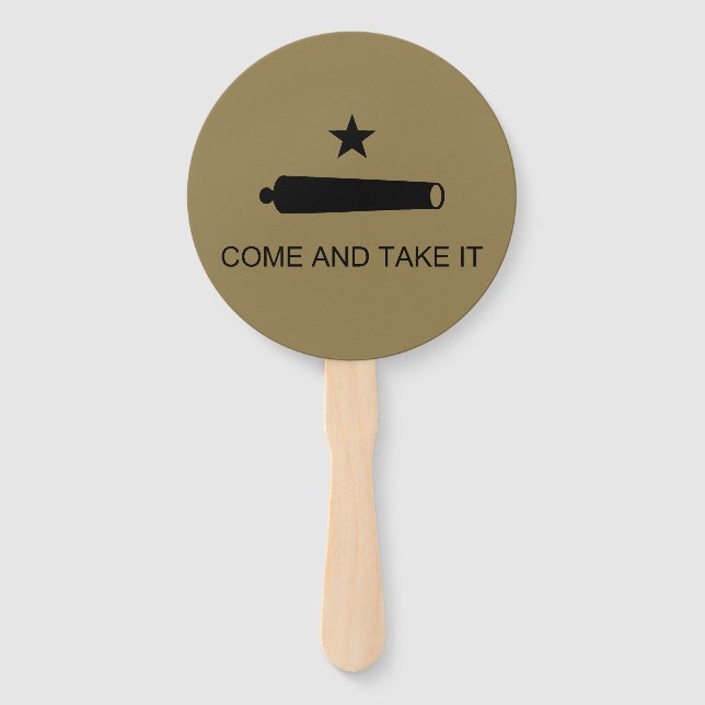 Komm und nimm es! Texas Staat Schlachtflagge Fächer (Vorderseite)