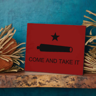 Komm und nimm es! Texas Staat Schlachtflagge Fotoplatte