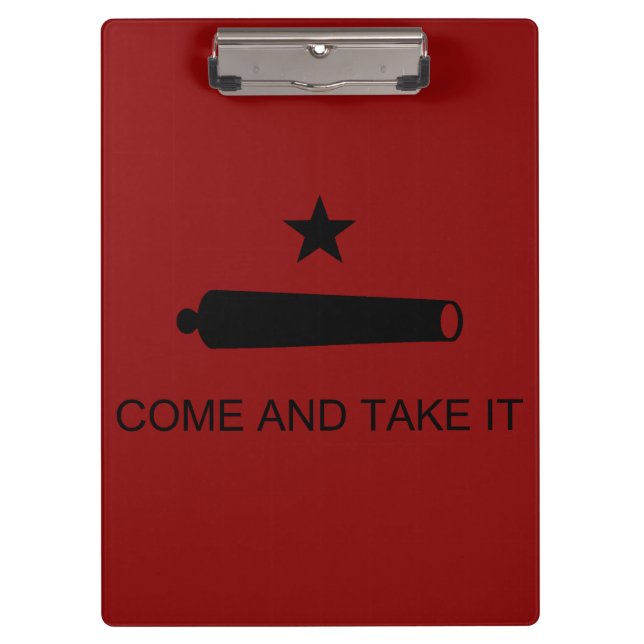Komm und nimm es! Texas Staat Schlachtflagge Klemmbrett (Vorderseite)