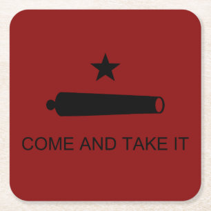 Komm und nimm es! Texas Staat Schlachtflagge Rechteckiger Pappuntersetzer