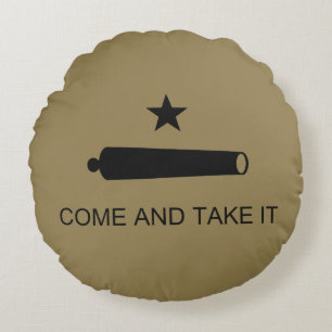 Komm und nimm es! Texas Staat Schlachtflagge Rundes Kissen