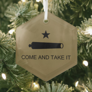 Komm und Nimm es! Texas State Schlachtflagge Ornament Aus Glas
