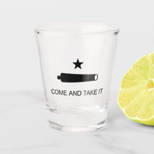 Komm und Nimm es! Texas State Schlachtflagge Schnapsglas