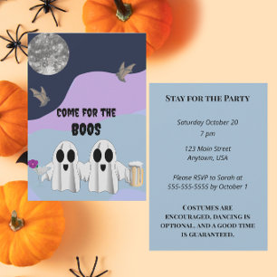 Komm wegen der BOOS, bleib zur Party Halloween Einladung
