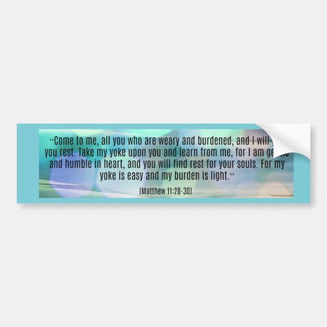 Komm zu mir, all du, die müde sind autoaufkleber (Vorne)