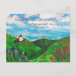 Komm zu mir, alle, die müde sind, Schriftstellerin Postkarte