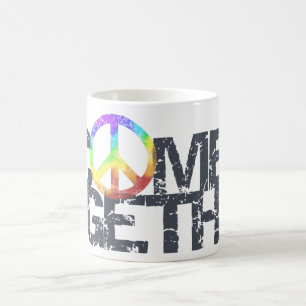 Komm Zusammen Regenbogen-Friedenszeichen-Tasse Kaffeetasse
