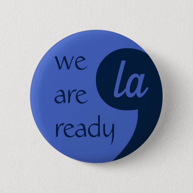 Komma-LA für Kamala Harris Button (Vorderseite)