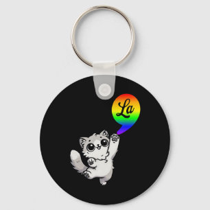 Komma-la mit Niedlichem Cat Kamala-Regenbogen-Desi Schlüsselanhänger