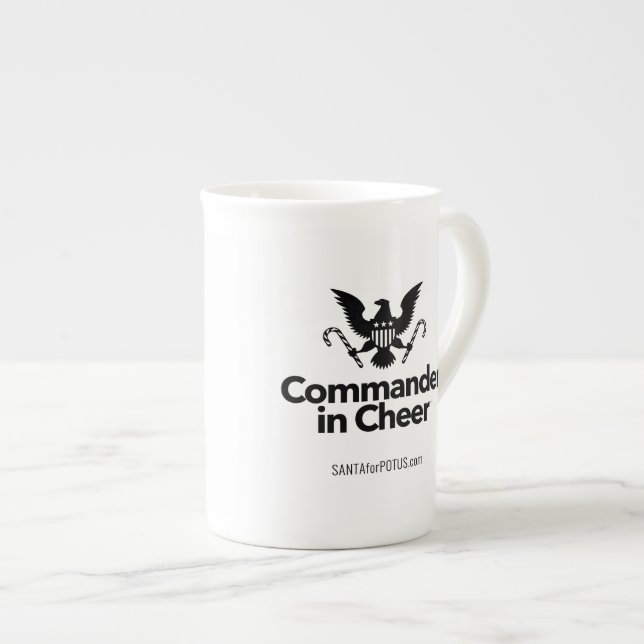 "Kommandant im Beifall" Knochen-China-Tasse Prozellantasse (Vorderseite Rechts)