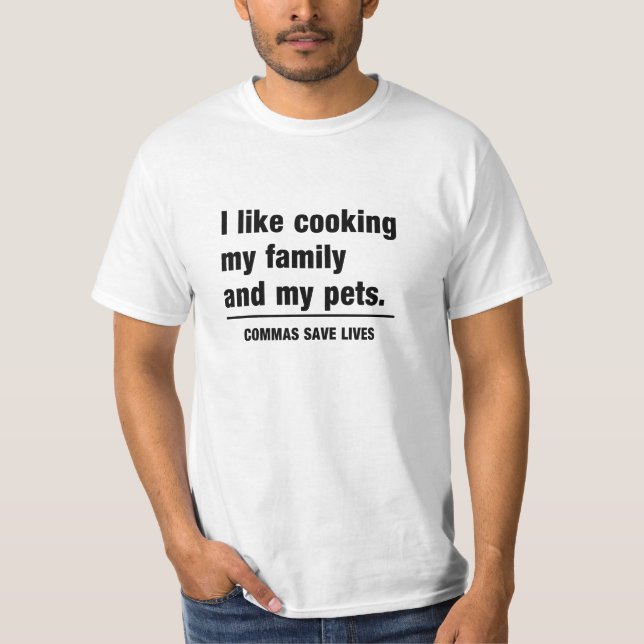 Kommas retten die Leben T-Shirt (Vorderseite)